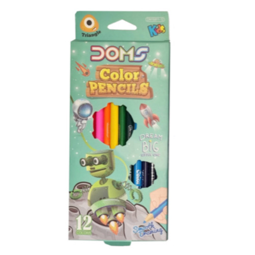 مداد رنگی 12 رنگ دامس Doms 20 دامس — نمای بستهبندی مقوایی