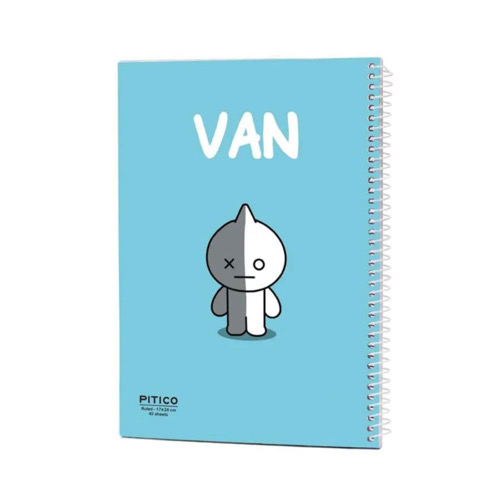 دفتر ۴۰ برگ سری BTS 7 نمای از روبروی دفتر ۴۰ برگ سری BTS طرح van